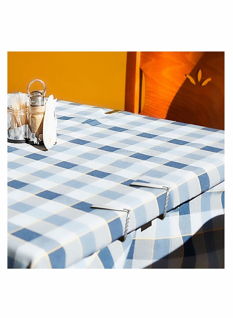 Excefore Tablecloth Holders Clip, Flexible Picnic Table Clips, Stainless Steel Table Cloth Cover Clamps, Heavy Duty Table Cloth Holders Ideal for Restaurant Weddings Graduation Party 6 Pack - Image 5
