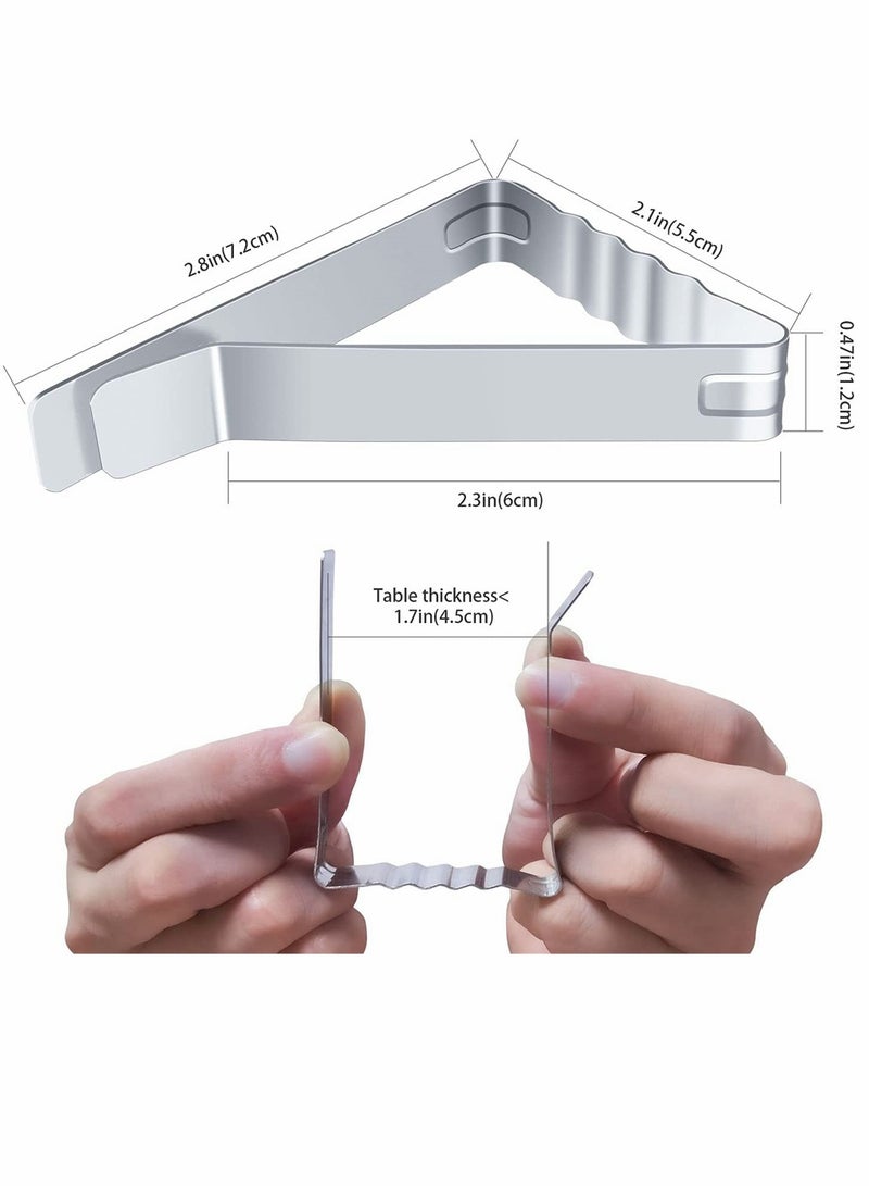 Excefore Tablecloth Holders Clip, Flexible Picnic Table Clips, Stainless Steel Table Cloth Cover Clamps, Heavy Duty Table Cloth Holders Ideal for Restaurant Weddings Graduation Party 6 Pack - Image 2