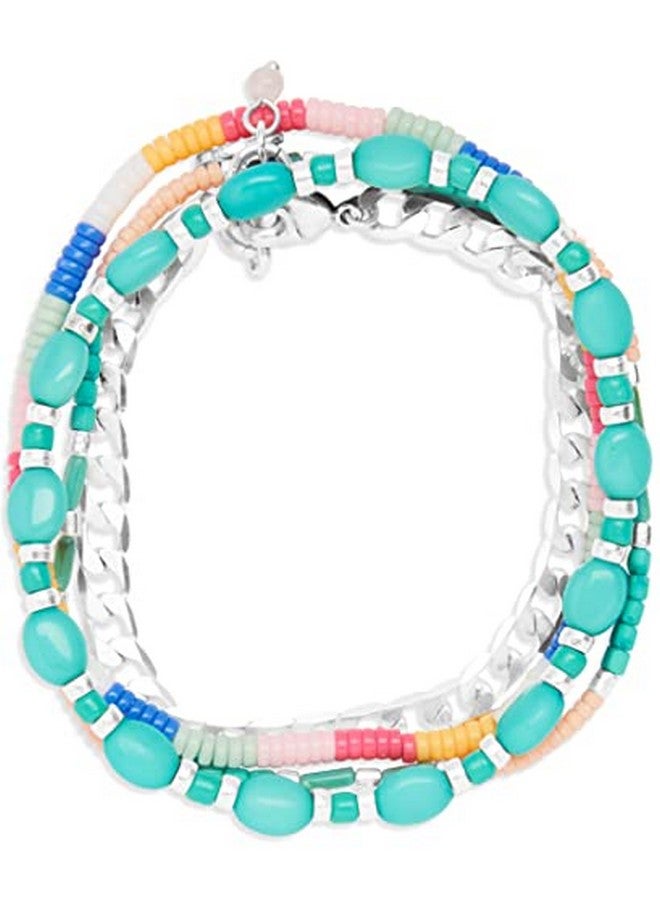 LUCKY BRAND Chain And Turquoise Bracelet Set Silver One Size - Image 2