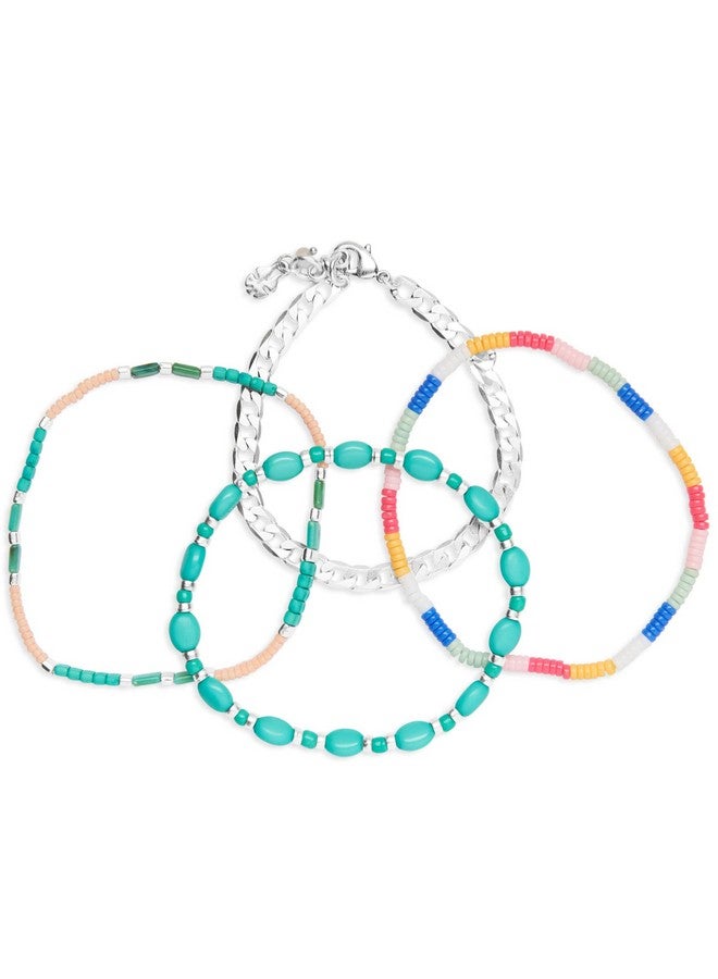 LUCKY BRAND Chain And Turquoise Bracelet Set Silver One Size - Image 1