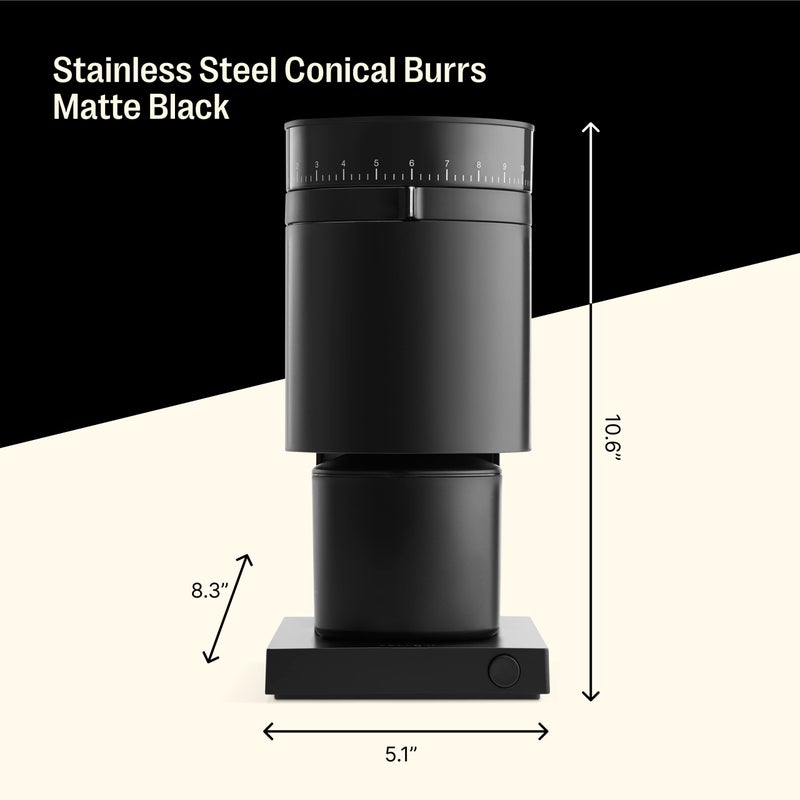 Fellow Opus Conical Burr Coffee Grinder - All Purpose Electric - Espresso Grinder with 41 Settings for Drip, French Press, & Cold Brew - Matte Black - Image 4