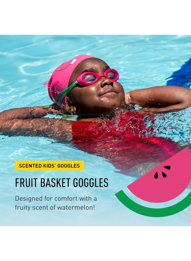 FINIS Fruit Basket Kids Scented Swim Goggles - For Ages 3-6 - Anti-Fog - UV Protection - Soft Silicone Fit - Watermelon - Image 2