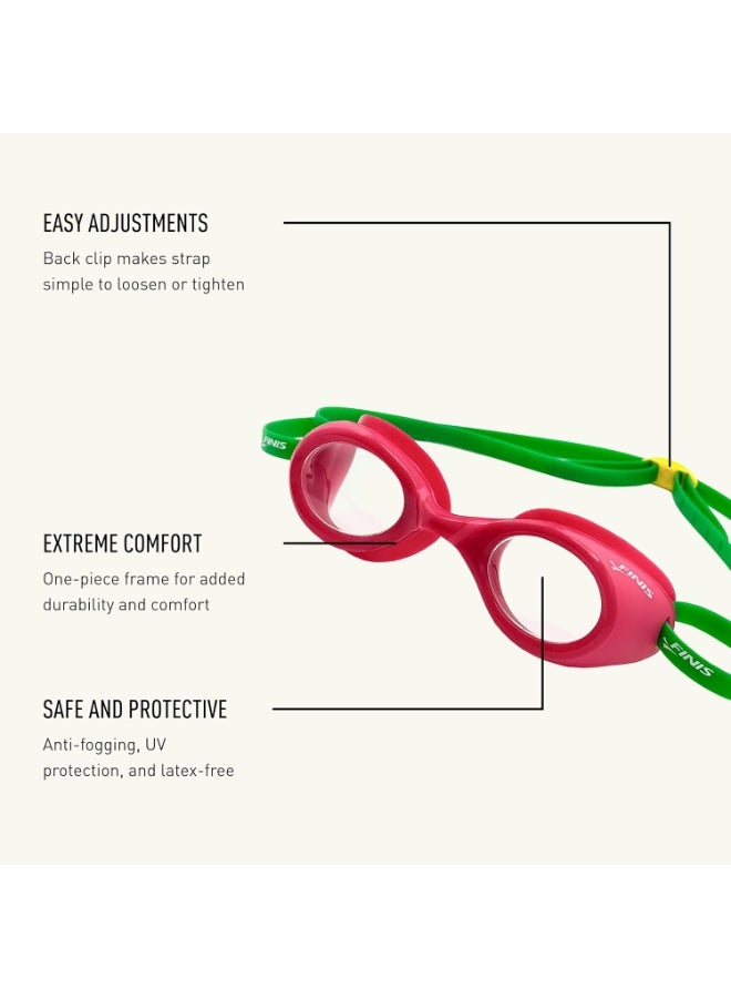 FINIS Fruit Basket Kids Scented Swim Goggles - For Ages 3-6 - Anti-Fog - UV Protection - Soft Silicone Fit - Watermelon - Image 4