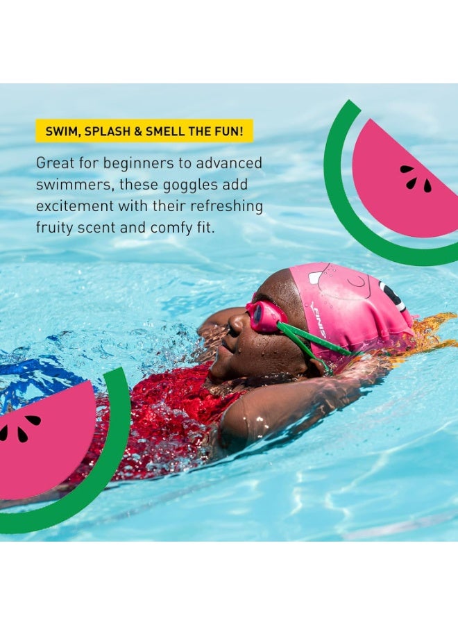 FINIS Fruit Basket Kids Scented Swim Goggles - For Ages 3-6 - Anti-Fog - UV Protection - Soft Silicone Fit - Watermelon - Image 5
