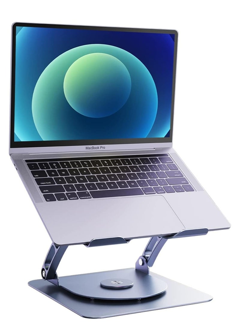 Laptop Stand, Adjustable Cooling Pad, 360 Degree Rotation, Aluminum Cooler Stand for Desk, Multi-Angle Compatible with MacBook Air Pro, All Notebooks 10-15.6"
