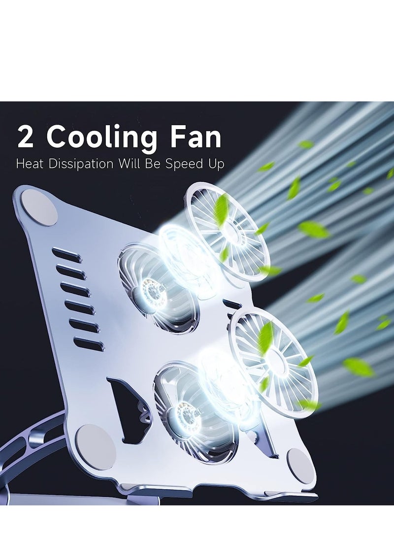 Laptop Stand, Adjustable Cooling Pad, 360 Degree Rotation, Aluminum Cooler Stand for Desk, Multi-Angle Compatible with MacBook Air Pro, All Notebooks 10-15.6"