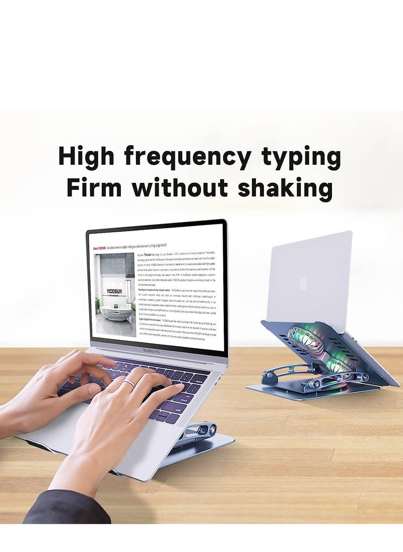 Laptop Stand, Adjustable Cooling Pad, 360 Degree Rotation, Aluminum Cooler Stand for Desk, Multi-Angle Compatible with MacBook Air Pro, All Notebooks 10-15.6"