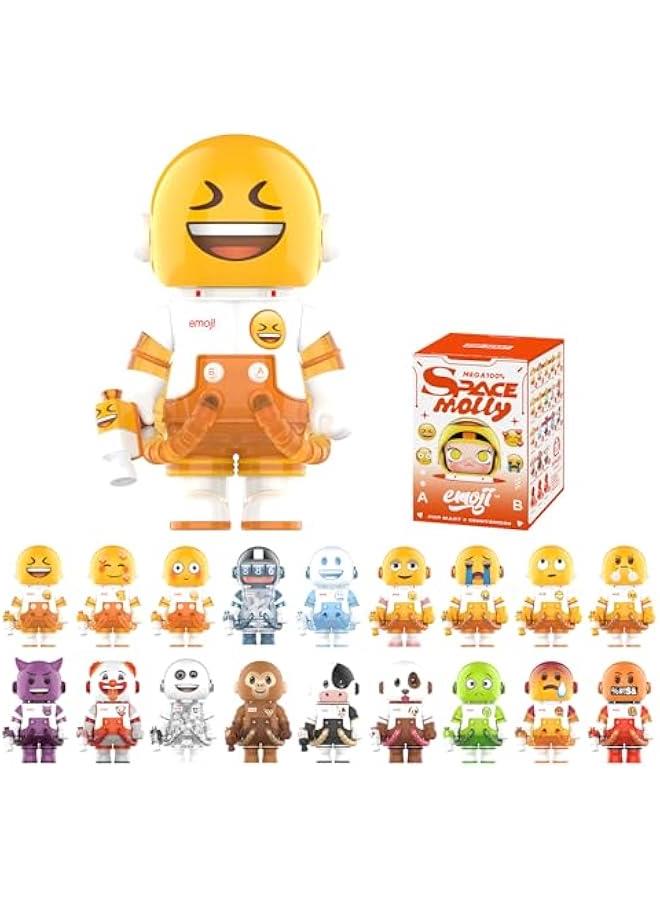 Arabest MEGA Space Molly 100% × Emoji Series, Molly Blind Box Figures, Random Design Action Figures Collectible Toys Home Decorations, Holiday Birthday Gifts for Girls and Boys, Single Box - Image 1