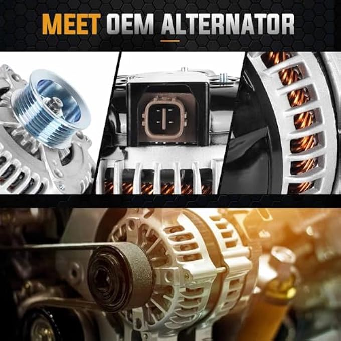 ILONPA Alternator Replacement Compatible with 2004 2005 2006 2007 Toyota Highlander 3.3L, 2004-2006 Toyota Sienna Lexus RX330 3.3L Replace 400-52140R 104210-3750 - Image 3