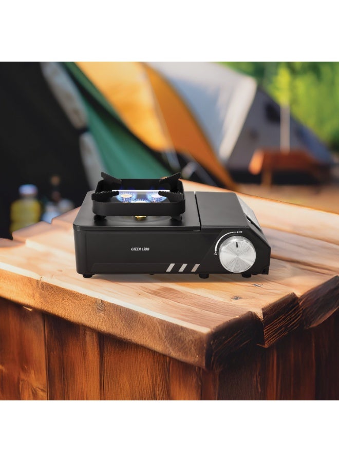 GREEN LION Flamo / 3Burner Stove / One-Twist Firing / 3-Way Flame Outlet / 2100W High Heat Output / Piezoelectric Firing / Adjustable Flame Control / Magnetic Suction Valve / Durable Copper Burner / Anti-Skid Feet / Anti-Slip Pan Support - Image 4