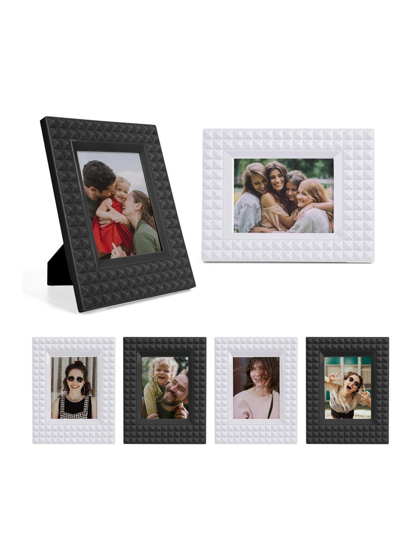 Generic 2x3 Photo Frame, 6 Pack Mini Plastic Picture Frame Compatible with Fujifilm Instax/Polaroid 2 x 3 inch Film, Photo Display Set For Fuji Instax Film Frame (Black + White)  - Image 1