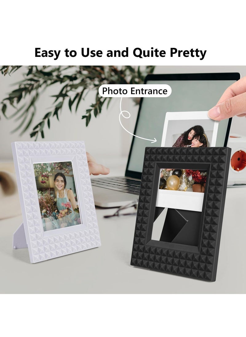 Generic 2x3 Photo Frame, 6 Pack Mini Plastic Picture Frame Compatible with Fujifilm Instax/Polaroid 2 x 3 inch Film, Photo Display Set For Fuji Instax Film Frame (Black + White)  - Image 5