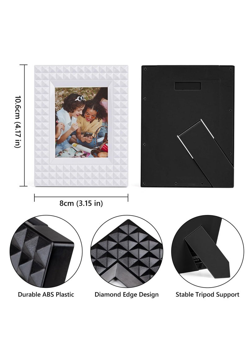 Generic 2x3 Photo Frame, 6 Pack Mini Plastic Picture Frame Compatible with Fujifilm Instax/Polaroid 2 x 3 inch Film, Photo Display Set For Fuji Instax Film Frame (Black + White)  - Image 2