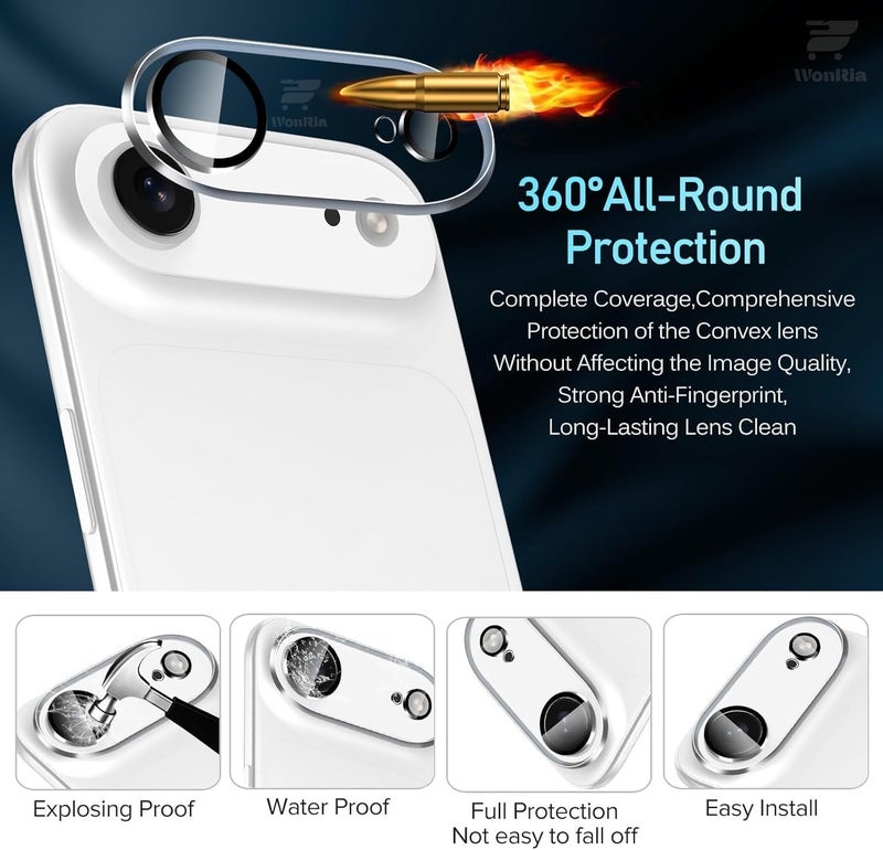 WonReza ® Pack 1- Back Camera Glass Protector Compatible with iPhone 17 Air (6.9 inch) Ultra Thin HD Clear | Case Friendly Camera Glass | 3D Premium - Image 2