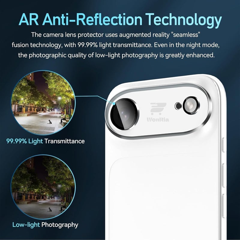 WonReza ® Pack 1- Back Camera Glass Protector Compatible with iPhone 17 Air (6.9 inch) Ultra Thin HD Clear | Case Friendly Camera Glass | 3D Premium - Image 4