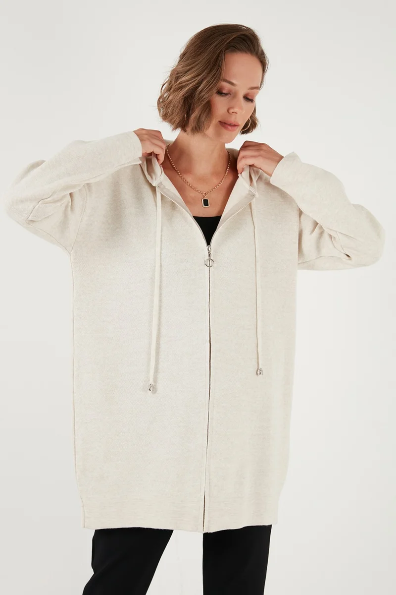 Lela Modest Regular Fit Hooded Hijab Knitwear Cardigan Women's CARDIGAN 4616176