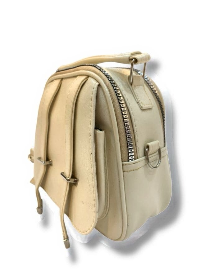 2-in-1 Crossbody and Backpack Beige Bag with a Practical Design for Daily Use  - Image 2