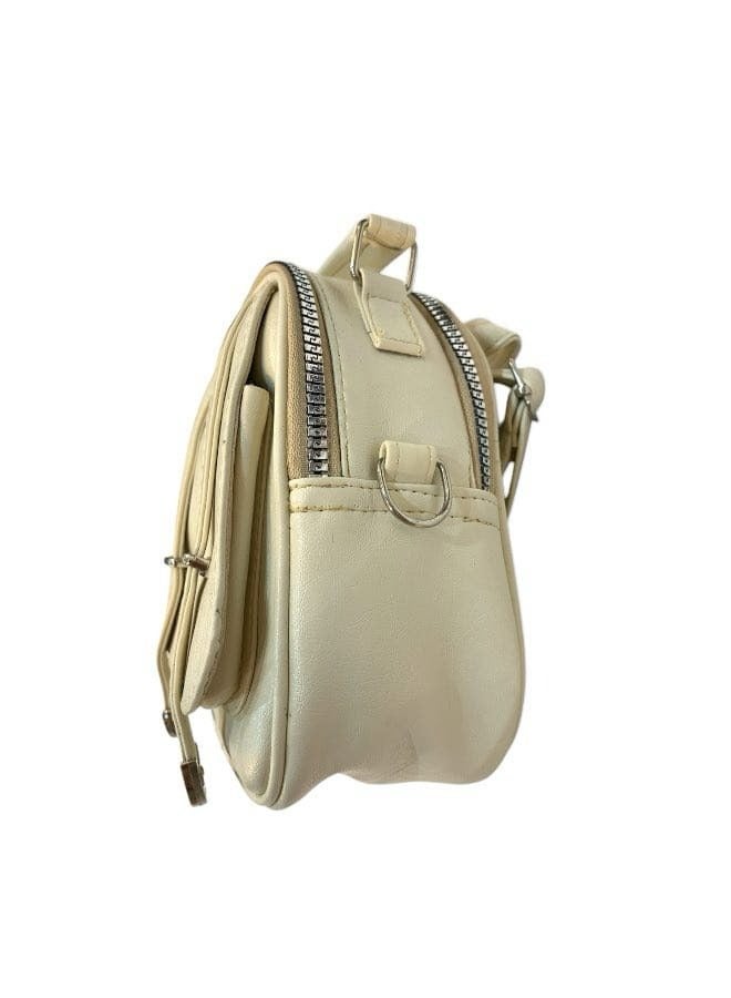 2-in-1 Crossbody and Backpack Beige Bag with a Practical Design for Daily Use  - Image 3