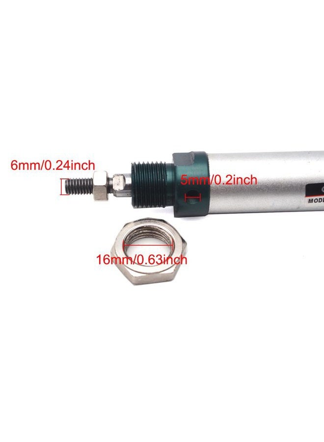 Sydien Pneumatic Cylinder 16mm Bore 100mm Stoke Air Cylinder Double Action Single Rod with Y Connector and 2Pcs Pneumatic Quick Fittings(MAL16x100) - Image 4