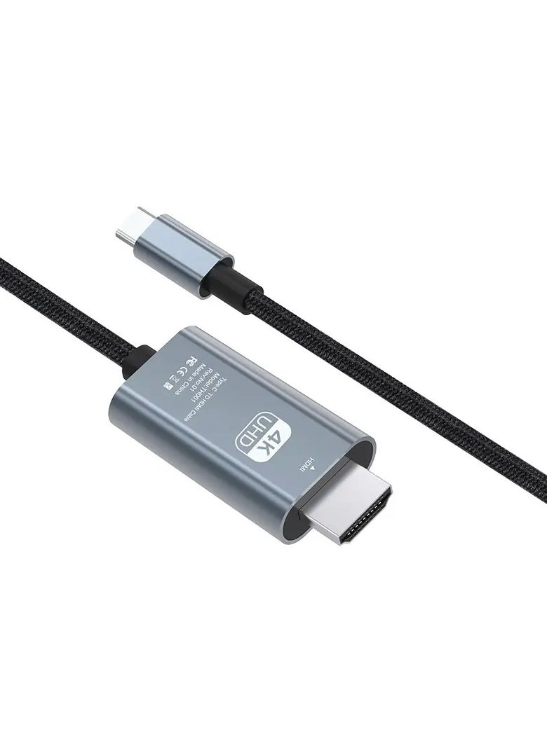 هيكسابيكس كابل USB Type C إلى HDMI مضفر من النايلون بدقة فائقة 4K@60Hz للهواتف المحمولة والأجهزة اللوحية وأجهزة iPad وأجهزة الكمبيوتر المحمولة بطول 2 متر (6.6 قدم)  - Image 5