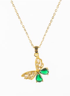 Stainless Steel Necklace with a Zirconic Butterfly Pendant
