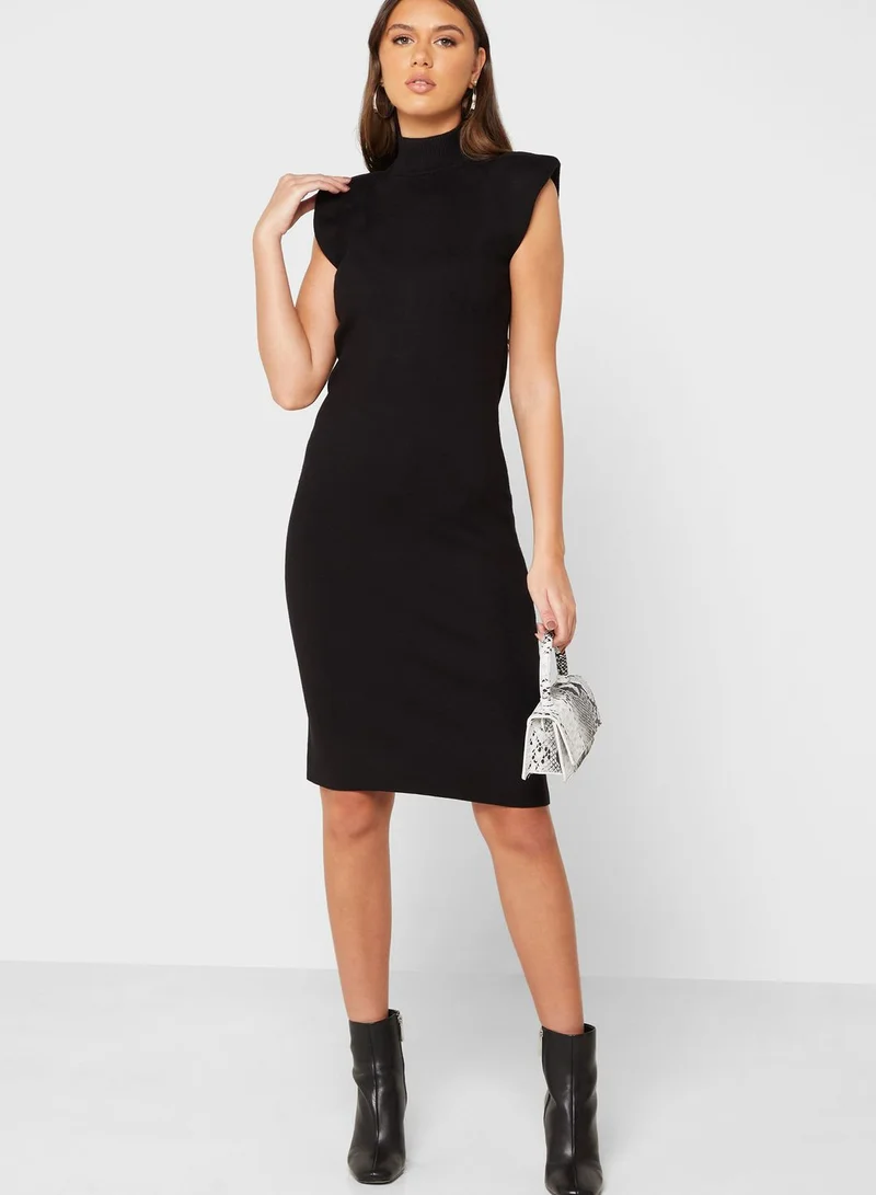 VERO MODA High Neck Knitted Bodycon Dress