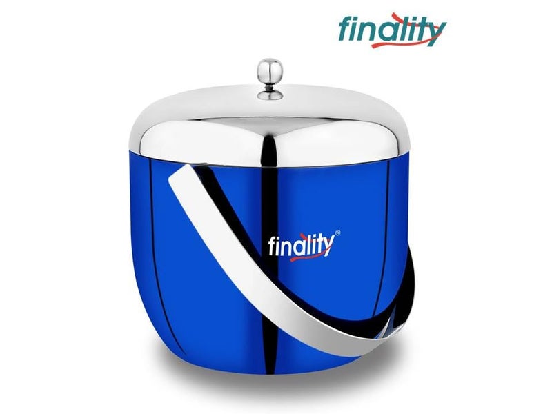 FINALITY Blue Apple Shape Stainless Steel Ice Bucket with Lid 18L Mirror Finish Ideal for Home Bar Accessories Perfect Ice Box Bar Accessories for Home Mini bar for Home Cooler Box - Image 3