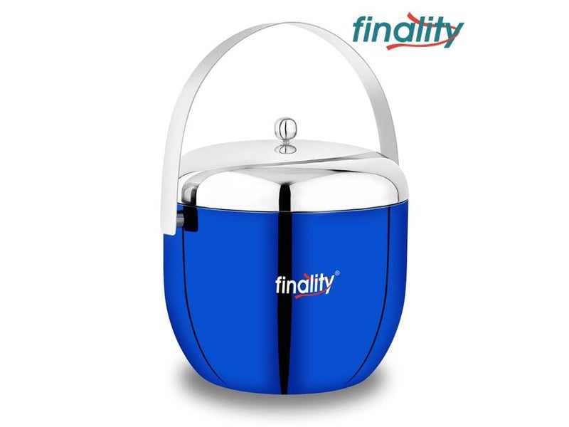 FINALITY Blue Apple Shape Stainless Steel Ice Bucket with Lid 18L Mirror Finish Ideal for Home Bar Accessories Perfect Ice Box Bar Accessories for Home Mini bar for Home Cooler Box - Image 2