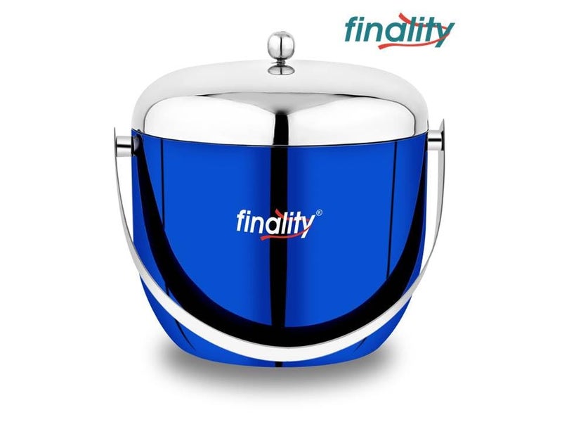 FINALITY Blue Apple Shape Stainless Steel Ice Bucket with Lid 18L Mirror Finish Ideal for Home Bar Accessories Perfect Ice Box Bar Accessories for Home Mini bar for Home Cooler Box - Image 4