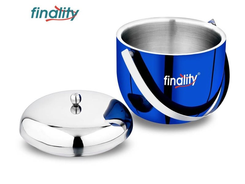 FINALITY Blue Apple Shape Stainless Steel Ice Bucket with Lid 18L Mirror Finish Ideal for Home Bar Accessories Perfect Ice Box Bar Accessories for Home Mini bar for Home Cooler Box - Image 5