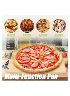 erorex Pizza Stone Set for Oven and Grill, Large 15 X 12 Inches Square Ceramic Pizza Grilling Stone Oven Baking Stone with Serving Rack  - Image 3