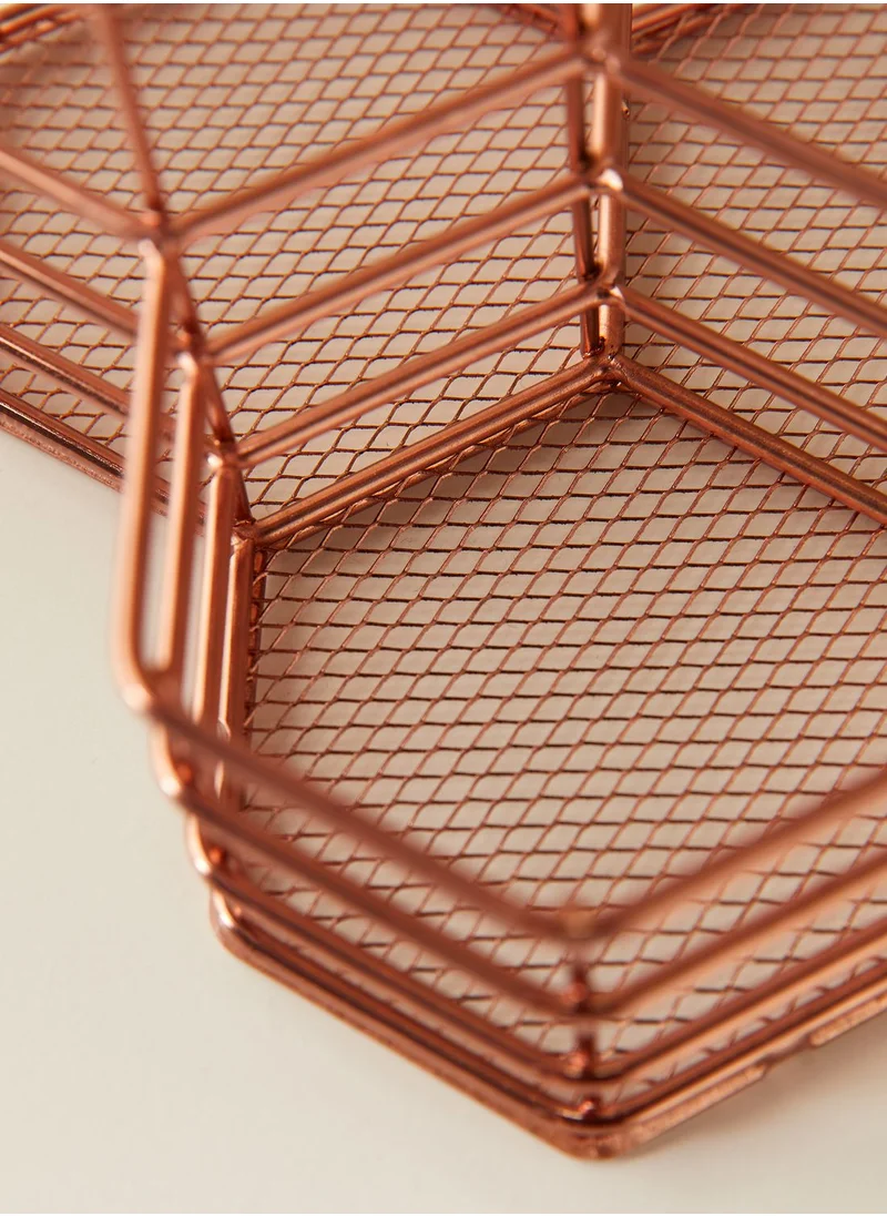 AURORA Rose Gold Wire Storage Organiser