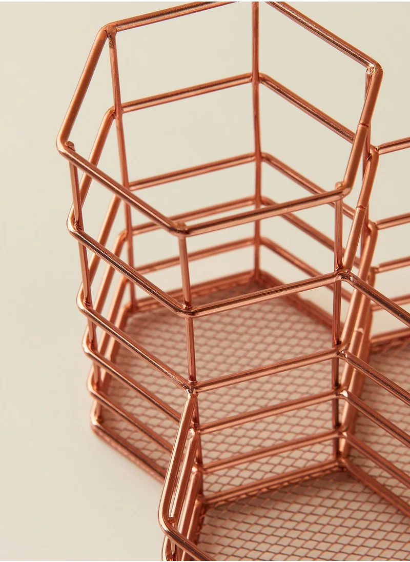 AURORA Rose Gold Wire Storage Organiser