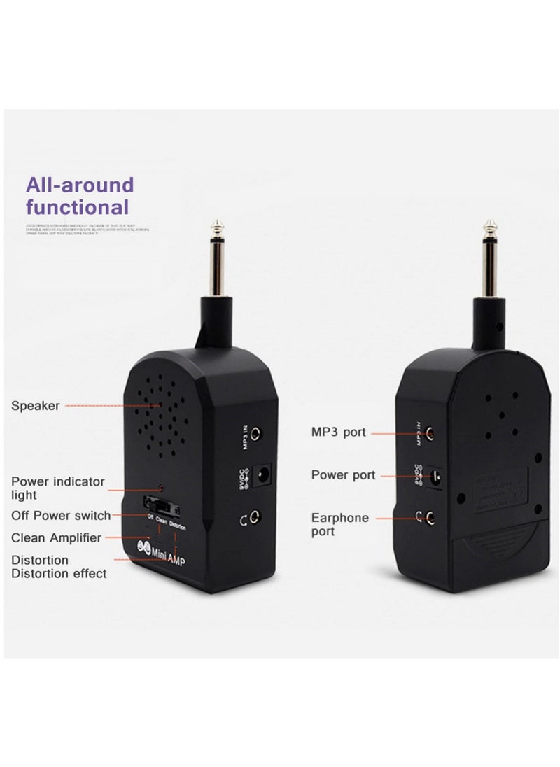 Generic JA-01 Mini Electric Guitar Amplifier with Headphone & Distortion Effect - Portable Earphone Amp for Guitar, Bass & Practice - Compact Guitar Accessory & Parts  - Image 5