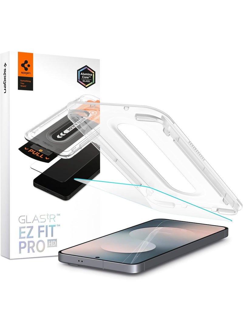 Spigen حماية شاشة GLAStR EZ Fit PRO لهاتف سامسونج جالاكسي S25 FE [عبوة 2] زجاج مقسى فاخر [معززة بالألمنيوم] مقاومة للصدمات [متوافقة مع الجرابات] - عبوة 2 - Image 1