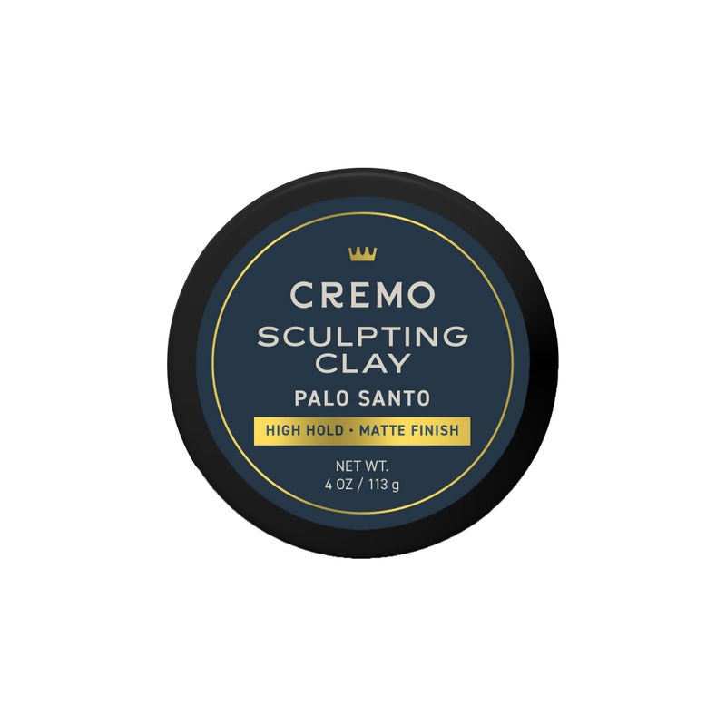 Cremo Premium Barber Grade Hair Styling Palo Santo Sculpting Clay  4 oz High Hold Matte Finish - Image 1