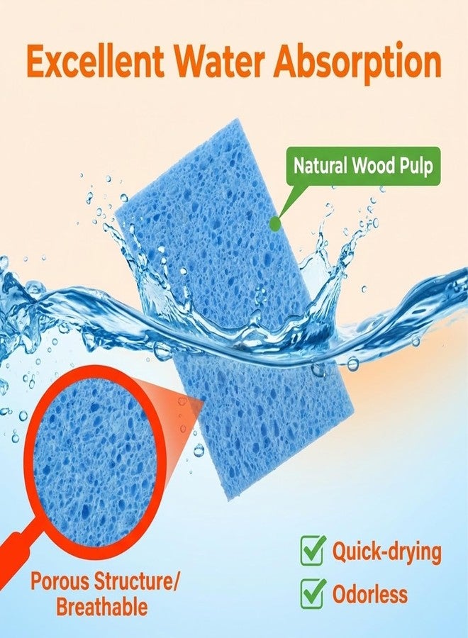 Styquenzer 15 PCS Kitchen Sponges, Natural Compressed Cellulose Sponge for Dishes Cleaning Cleaning Scrub Colored Sponge Non Scratch Natural Dish Sponges for Kitchen Bathroom Cars, Funny Cut-Outs DIY - Image 3