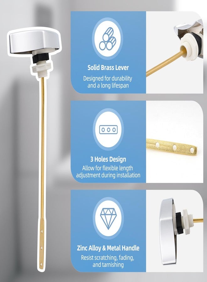 Hibbent Toilet Handle Replacement Compatible with TOTOTHU004-CP Trip Lvr for ST701, CST854, CST884,Side Mount Toilet Flush Handle, Flush Tank Lever, Chrome - Image 2