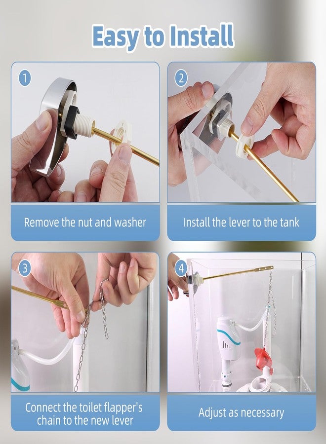 Hibbent Toilet Handle Replacement Compatible with TOTOTHU004-CP Trip Lvr for ST701, CST854, CST884,Side Mount Toilet Flush Handle, Flush Tank Lever, Chrome - Image 5