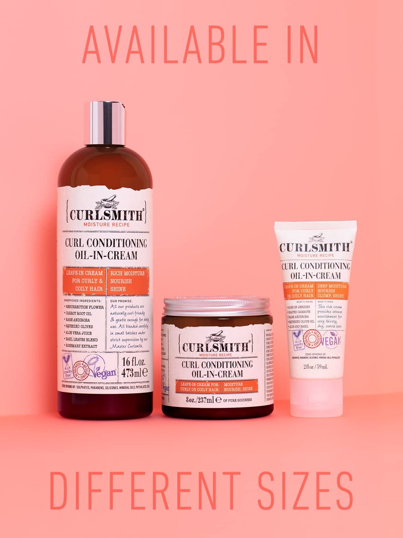 CURLSMITH - Curl Conditioning Oil in Cream - Vegan Leave in Conditioner for Curly and Coily Hair (2 fl oz) Trial or Travel Size - Image 3