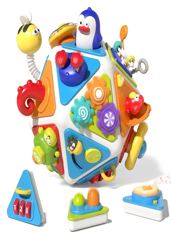 MEWOCHEE 20-in-1 Toddler Busy Board Cube Toys, Early Educational Montessori Sensory Toy for Toddler 1-3, Montessori Toys for 1 2 Year Old Boys Girls Kids, Travel Toy Gifts for 1 2 Year Old Boy Girl - Image 1