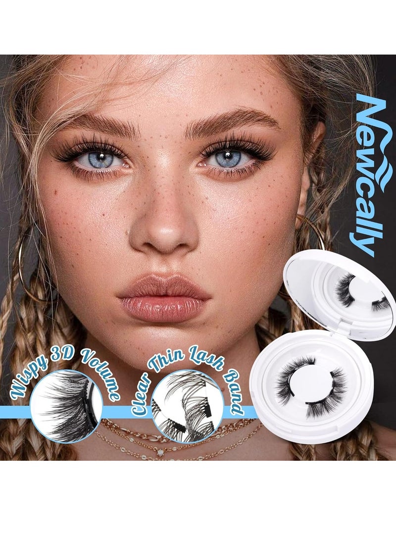 Generic - Magnetic Lashes, Wispy Faux Mink Lashes Magnetic Eyelashes Kit, Fluffy Eyelashes Reusable No Glue False Lashes with Magnets Natural Look (2 pairs) - Image 1