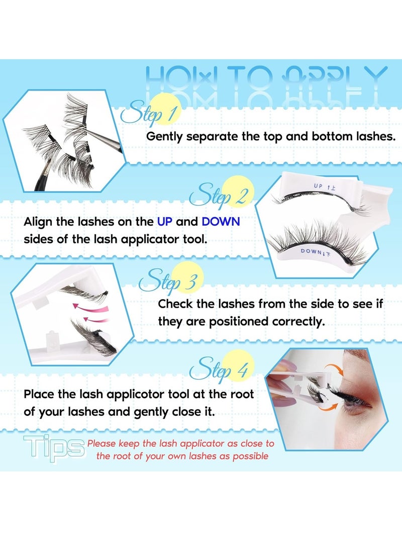 Generic - Magnetic Lashes, Wispy Faux Mink Lashes Magnetic Eyelashes Kit, Fluffy Eyelashes Reusable No Glue False Lashes with Magnets Natural Look (2 pairs) - Image 1