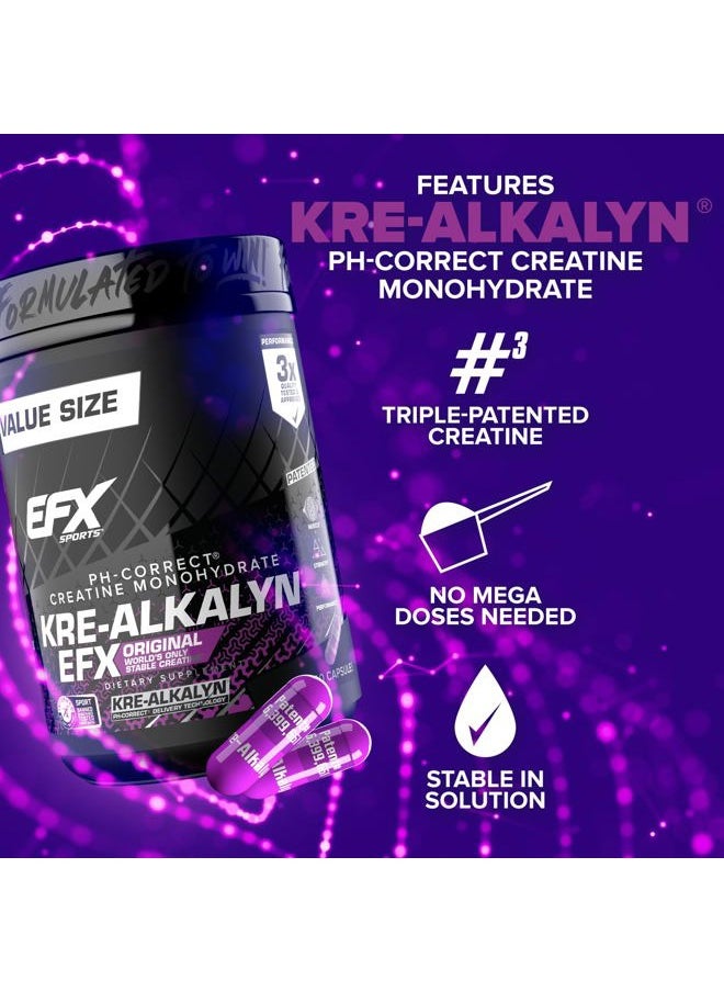 EFX SPORTS Kre-Alkalyn EFX | pH Correct Creatine Monohydrate Pill Supplement | Strength, Muscle Growth & Performance | 200 Servings, 400 Capsules  - Image 3