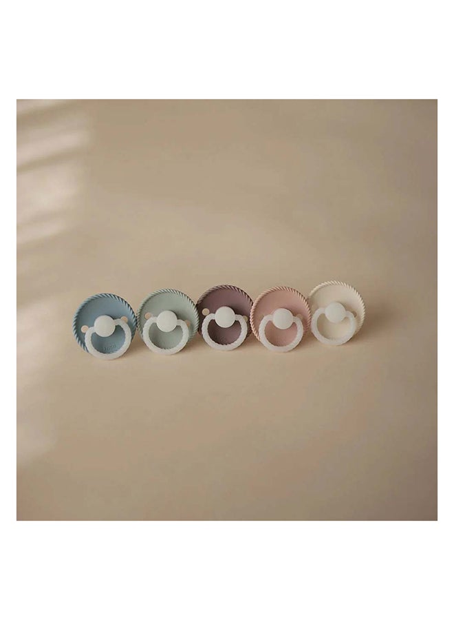 FRIGG Rope Silicone Baby Pacifier 6-18M 2-Pack Stone Blue Night/Sage Night - Size 2 - Image 4
