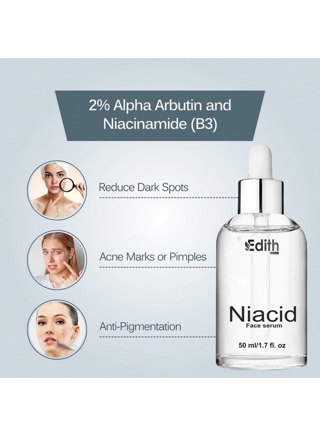 Edith Naturals Niacid Face Serum - 10% Niacinamide,skin Brightening Serum, Anti-Aging, Skin Repair, Supercharged Face Serum, Dark Circle, Fine Line & Sun Damage Corrector |, 50 ml, Pack of 2 - Image 4