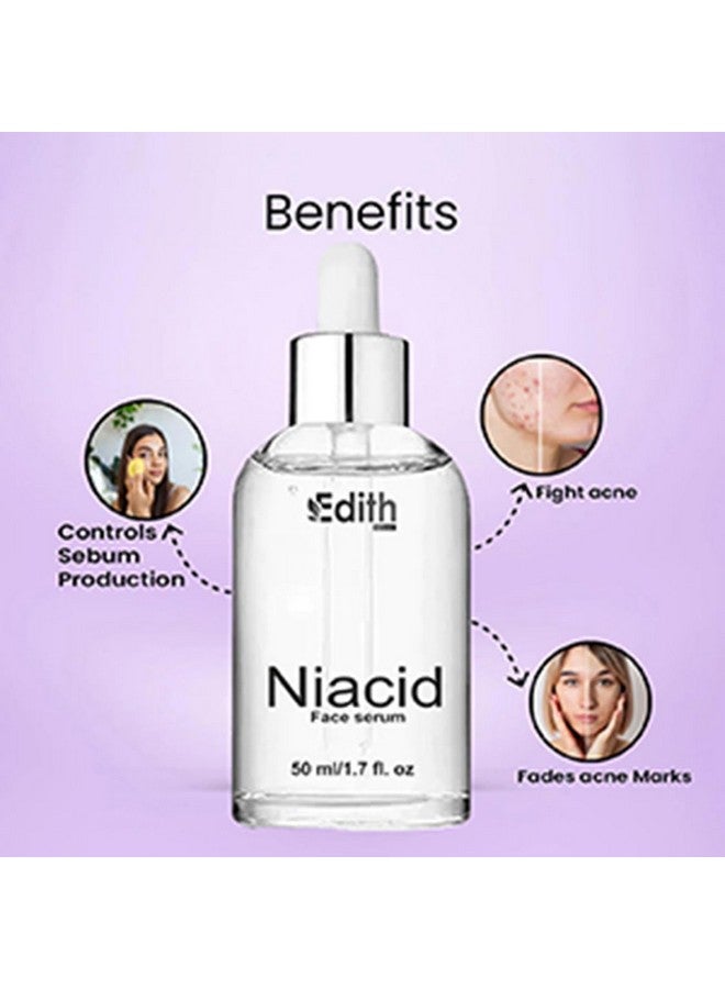 Edith Naturals Niacid Face Serum - 10% Niacinamide,skin Brightening Serum, Anti-Aging, Skin Repair, Supercharged Face Serum, Dark Circle, Fine Line & Sun Damage Corrector |, 50 ml, Pack of 2 - Image 3