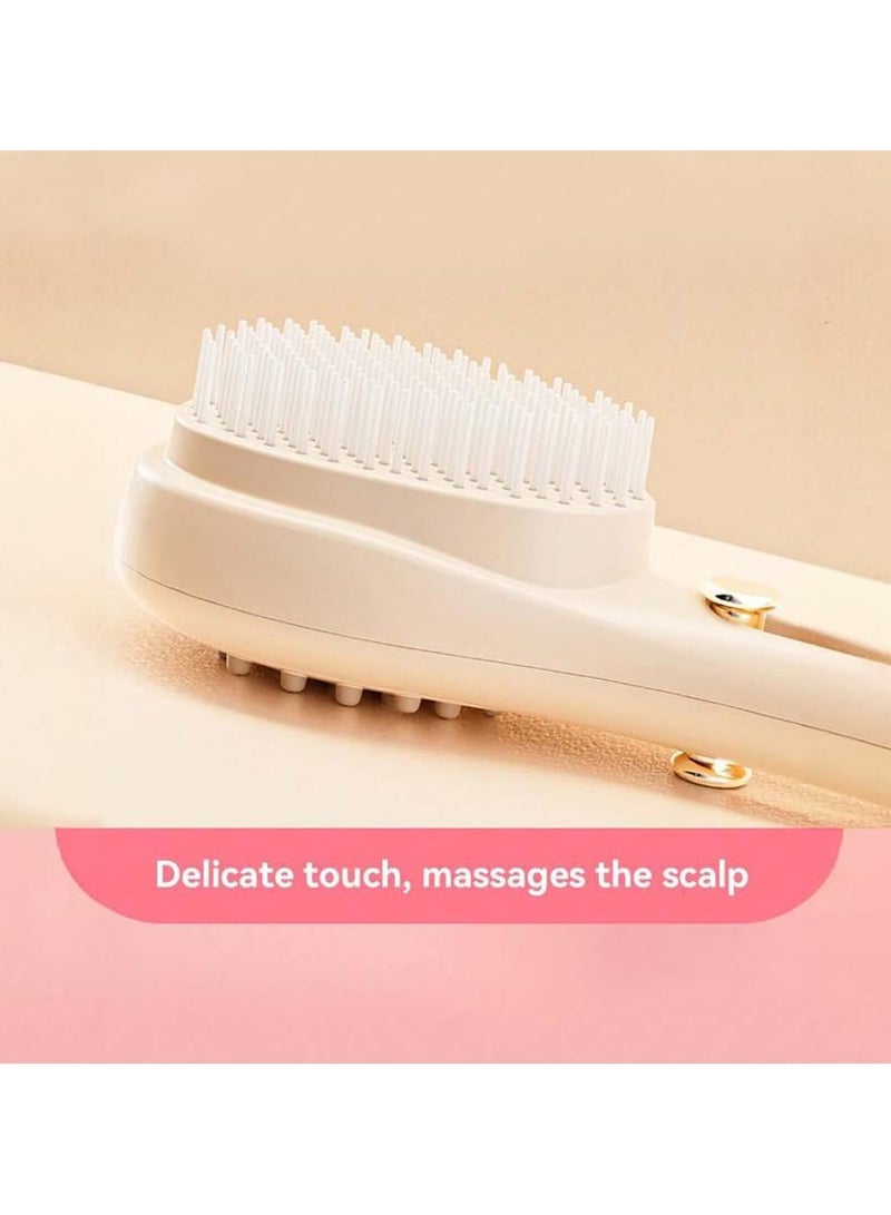 أداك فرشاة شعر ذاتية التنظيف تلسكوبية ADAK، مشط وفرشاة تنظيف بنقرة واحدة، مشط تدليك، تنظيف فروة الرأس، أمشاط شعر للنساء والرجال، مشط تدليك تلسكوبي محمول (وردي) - Image 4