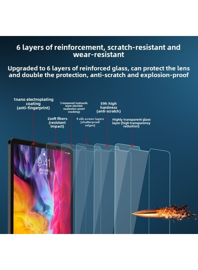 Suitable For IPad9.7 Tempered Film Pro12.9 Apple Air3/2Mini5 4 Flat 10.5 Film 11 Inch 10-Color: HD Large Arc Edge AR Transparent-Dimensions:iPad Air2(9.7 Inches) - Image 4