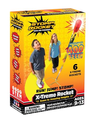 Stomp Rocket Super HighPerformance XTreme Rocket Launcher for Kids Soars Up to 400 Feet  6 Rockets  Fun Outdoor Toys for Boys  Girls  STEM Foam Blaster  Ages 9 and Up - Image 1